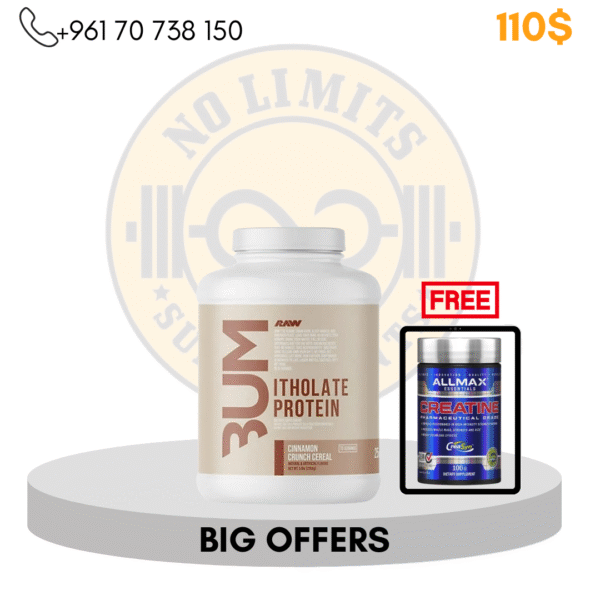 Cbum Raw Itholate 5 lbs ,2.25 Kg +Free AllMax Creatine 100 G