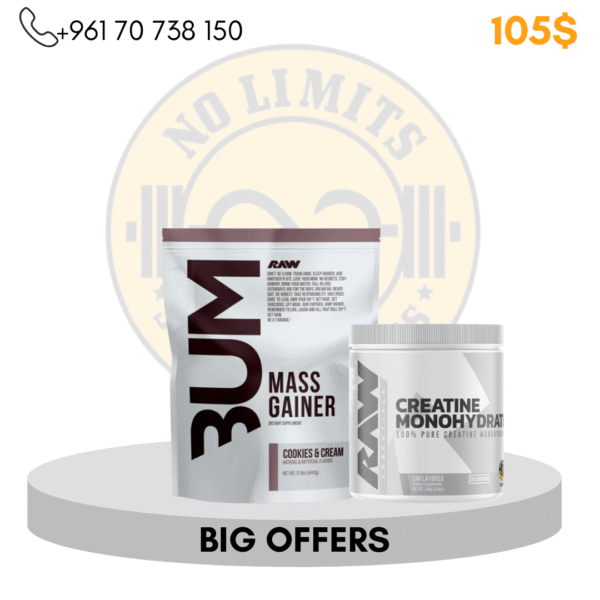 Raw Bum Gainer 5.4 Kg +Raw Creatine 250 G